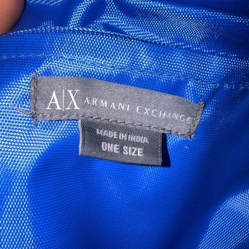 Armani Exchange Brown Messenger Bag with Blue Detail